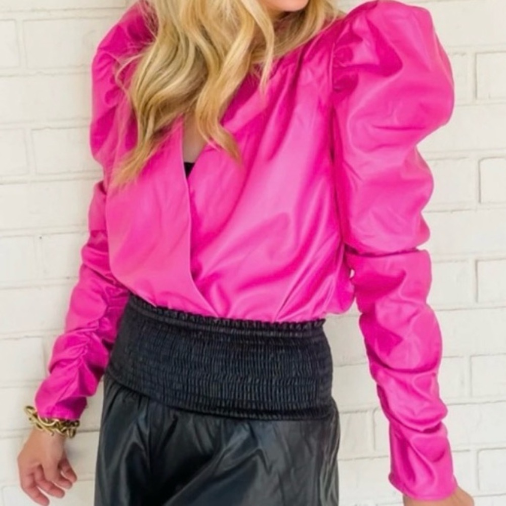 Buddy Love Pink “Leather” bodysuit